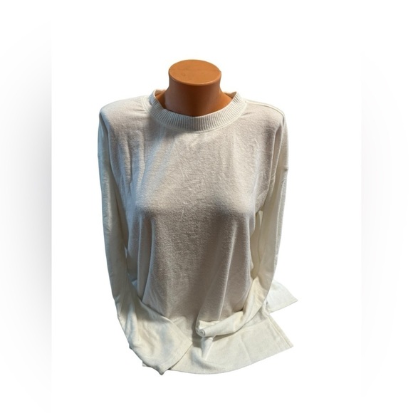 LUCKY BRAND ULTRA SOFT CLOUD JERSEY SWEATER SIZE MEDIUM IVORY WHITE STRETCH - Picture 1 of 11